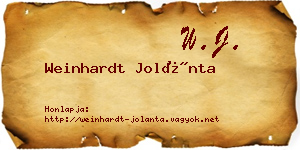 Weinhardt Jolánta névjegykártya